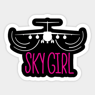 Sky Girl Funny Flight Attendants Flying Aviation Sticker